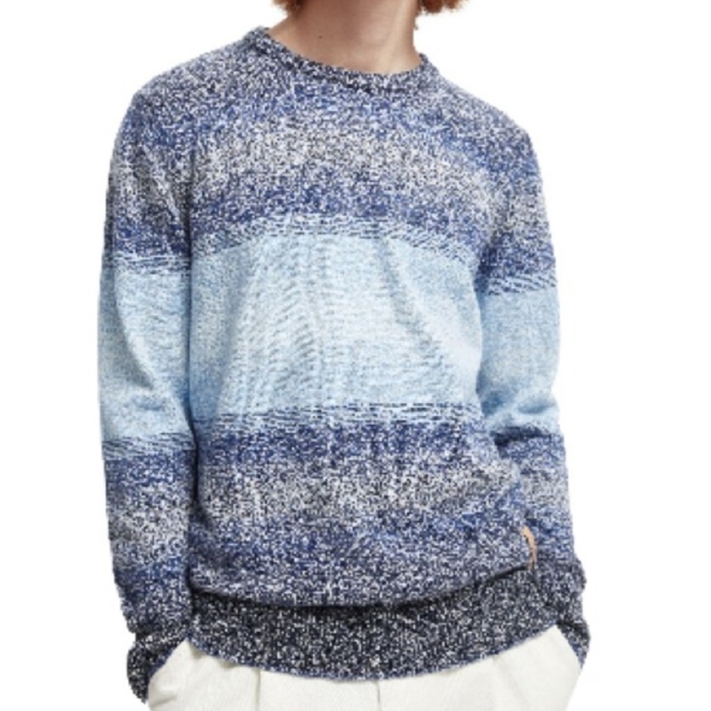Scotch & Soda Gradient Striped Marled Crewneck Sweater